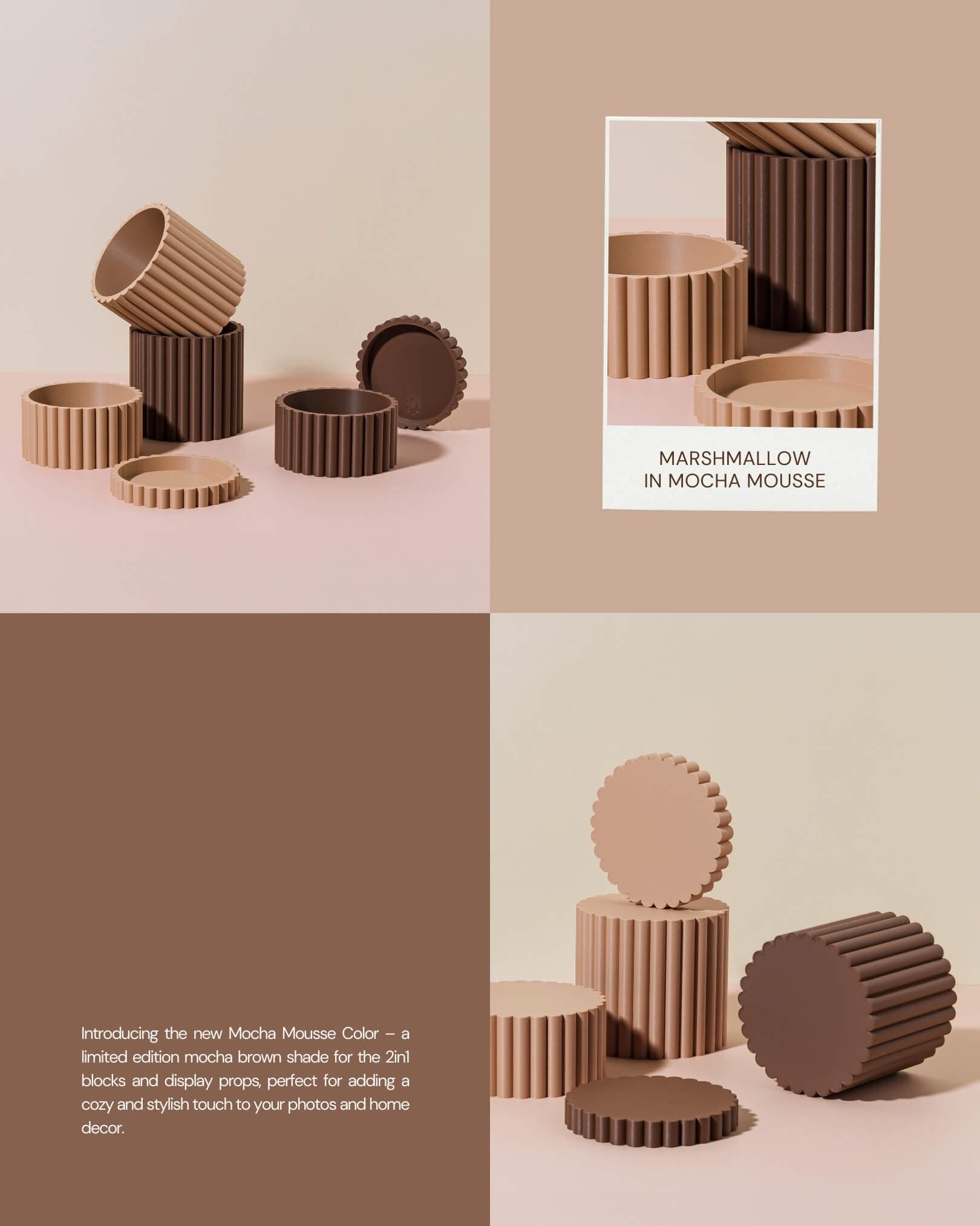 Marshmallow Mocha Mousse Color Series — พร็อพถ่ายภาพสินค้า